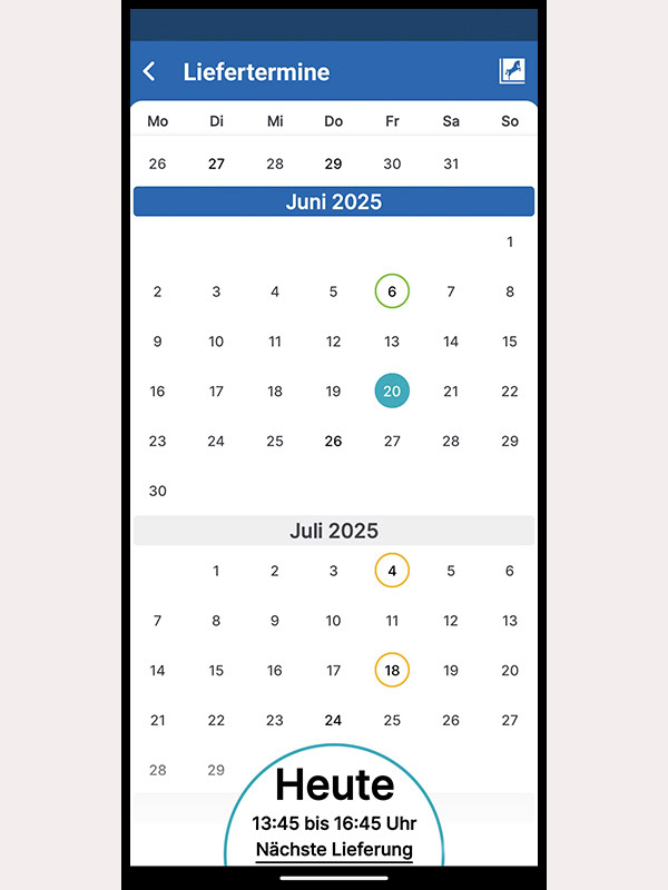 Liefertermine im Blick behalten mit der WM Home-App.