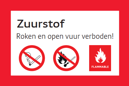 Sticker Roken en open vuur is verboden